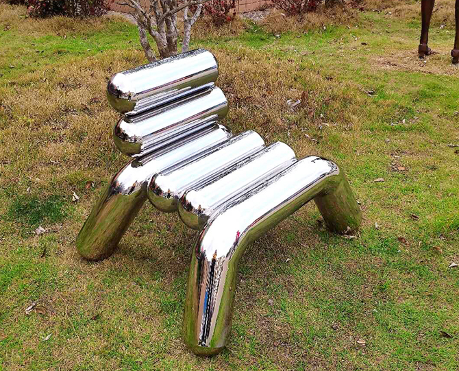 Стул из нержавеющей стали в стиле Bibendum Chair by Toni Grilo by Riluc
