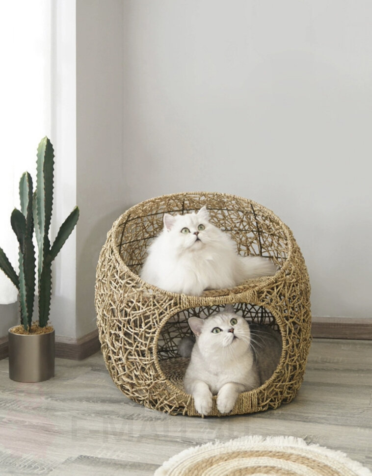 Плетёный домик для кошек