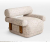 Интерьерное мягкое кресло со спинкой и подлокотниками в форме валика Alarcon