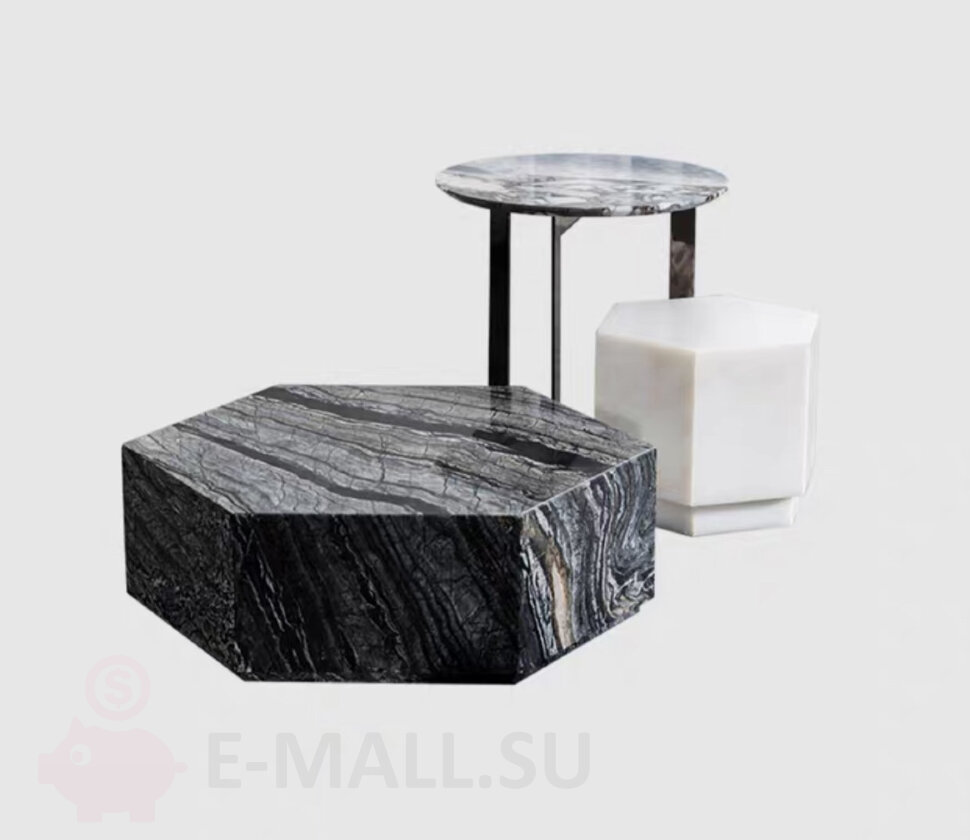Журнальный столик из натурального камня в стиле Minotti