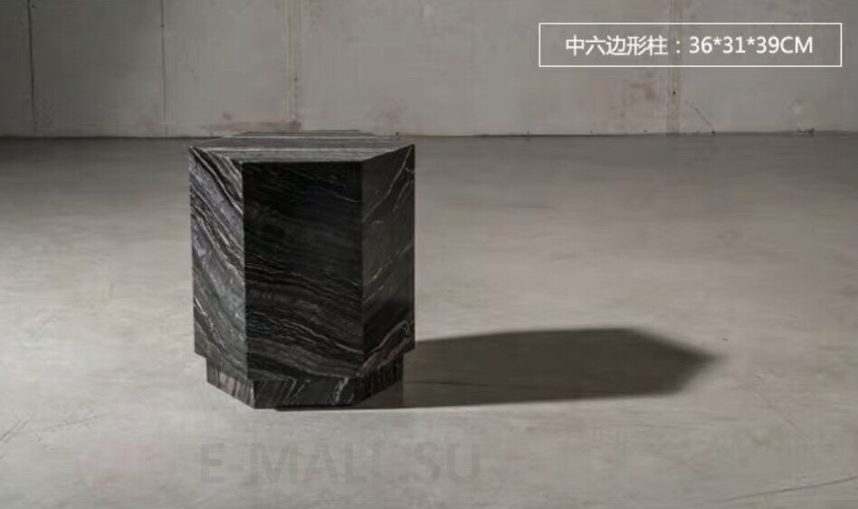 Журнальный столик из натурального камня в стиле Minotti, 36*31*39 см