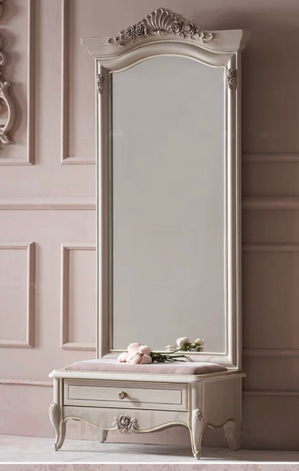 Напольное зеркало в классическом стиле с ящиком Roses Charm 