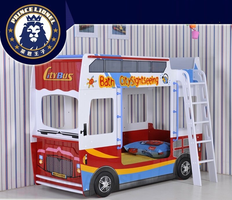 Кровать детская в виде машинки Prince Lionel 107 двухъярусный автобус, 