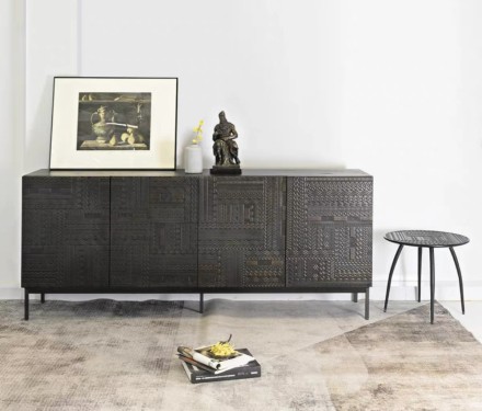 Интерьерная широкая тумба на металлических ножках в стиле Ethnicraft Archiproducts
