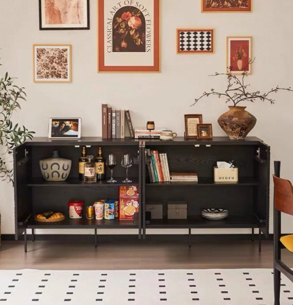 Интерьерная широкая тумба на металлических ножках в стиле Ethnicraft Archiproducts