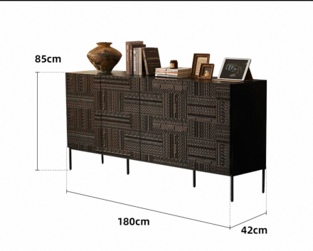 Интерьерная широкая тумба на металлических ножках в стиле Ethnicraft Archiproducts