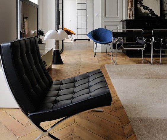 Кресло в стиле Barcelona Chair & Ottoman by Ludwig Mies van der Rohe 6