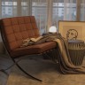 Кресло в стиле Barcelona Chair & Ottoman by Ludwig Mies van der Rohe