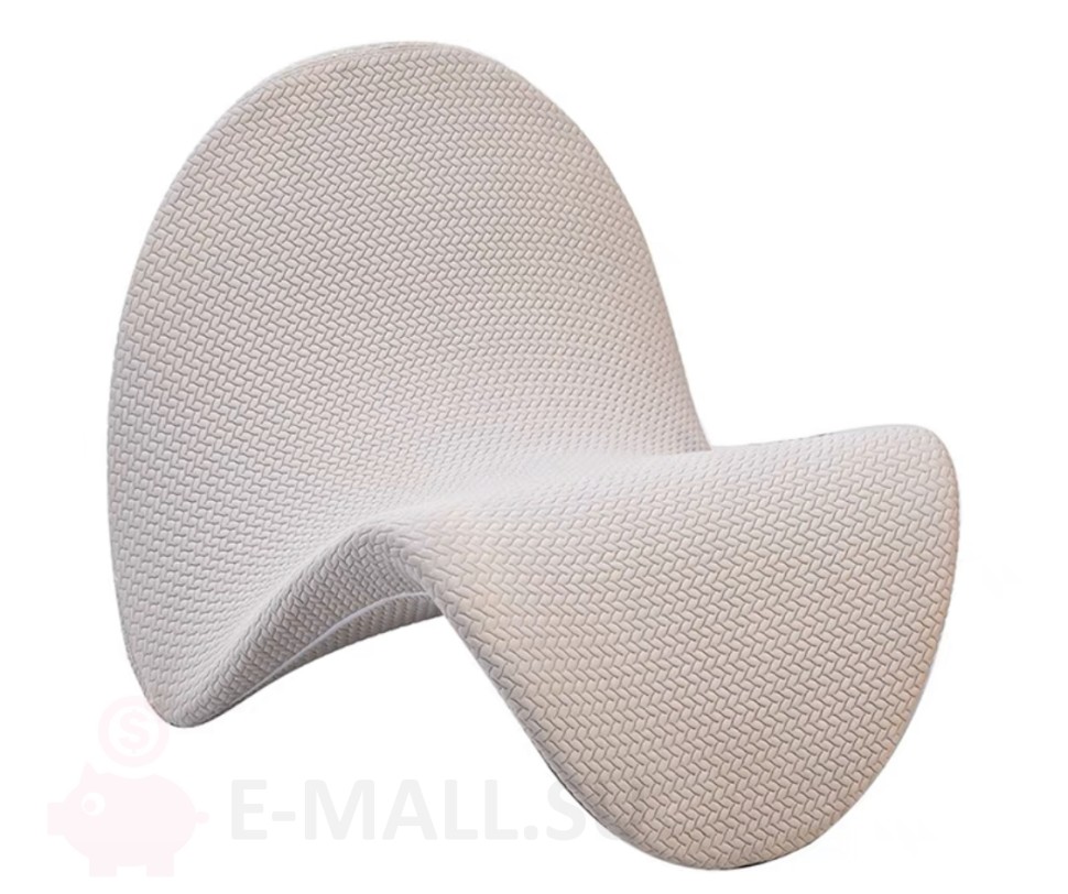 Дизайнерское кресло в стиле Tongue Pierre Paulin, Узор плетенный/ цвет белый 