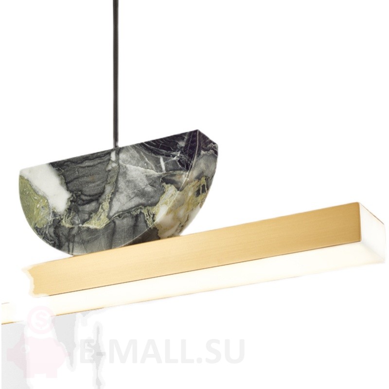 Светильник подвесной горизонтальный с декоративными полудисками из мрамора
