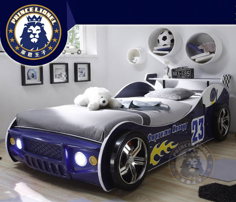 Кровать детская в виде машинки Prince Lionel B131, кресло синее