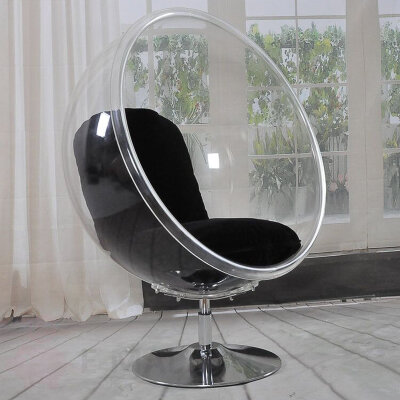 Кресла пузырь Bubble Chair, прозрачные на ножке размер 113 см, белый, Велюр