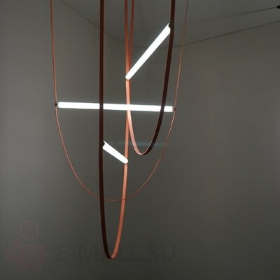 Подвесной светильник на кожаном ремне в стиле Wireline by Formafantasma USA, 60*120 одиночный