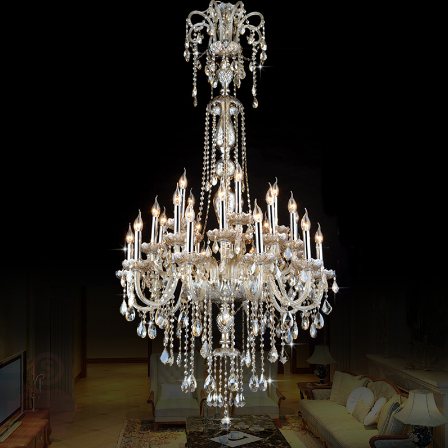 Люстры подвесные хрустальные классические в Европейском стиле для гостиной SS6188, 10 рожков, D85 H98 cm