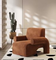 Lounge Кресло из ткани и дерева в современном стиле