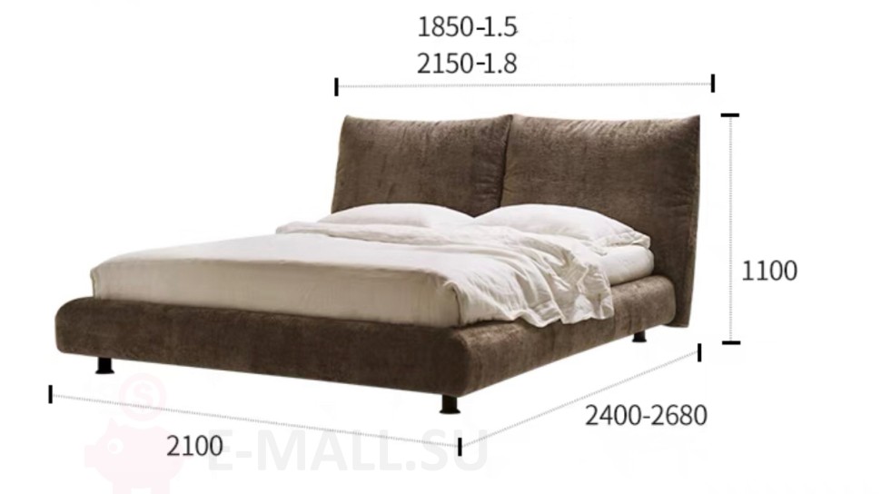 Интерьерная кровать в стиле Edra, Спальное место / 150*200