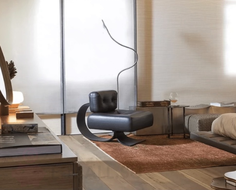 Кресло с пуфом для ног в стиле Alta by Oscar Niemeyer