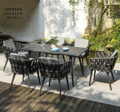 Современная уличная мебель для сада столы и стулья в стиле B&B, 6 стульев + стол 160*80 см