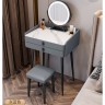 Небольшой туалетный столик 50 см из цельного дерева с керамической столешницей, зеркалом и табуретом