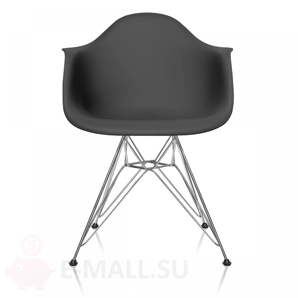 Пластиковые стулья DAR, дизайн Чарльза и Рэй Эймс Eames, ножки хром, серый