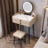 Небольшой туалетный столик 60 см из цельного дерева с керамической столешницей, зеркалом и табуретом