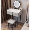 Небольшой туалетный столик 60 см из цельного дерева с керамической столешницей, зеркалом и табуретом