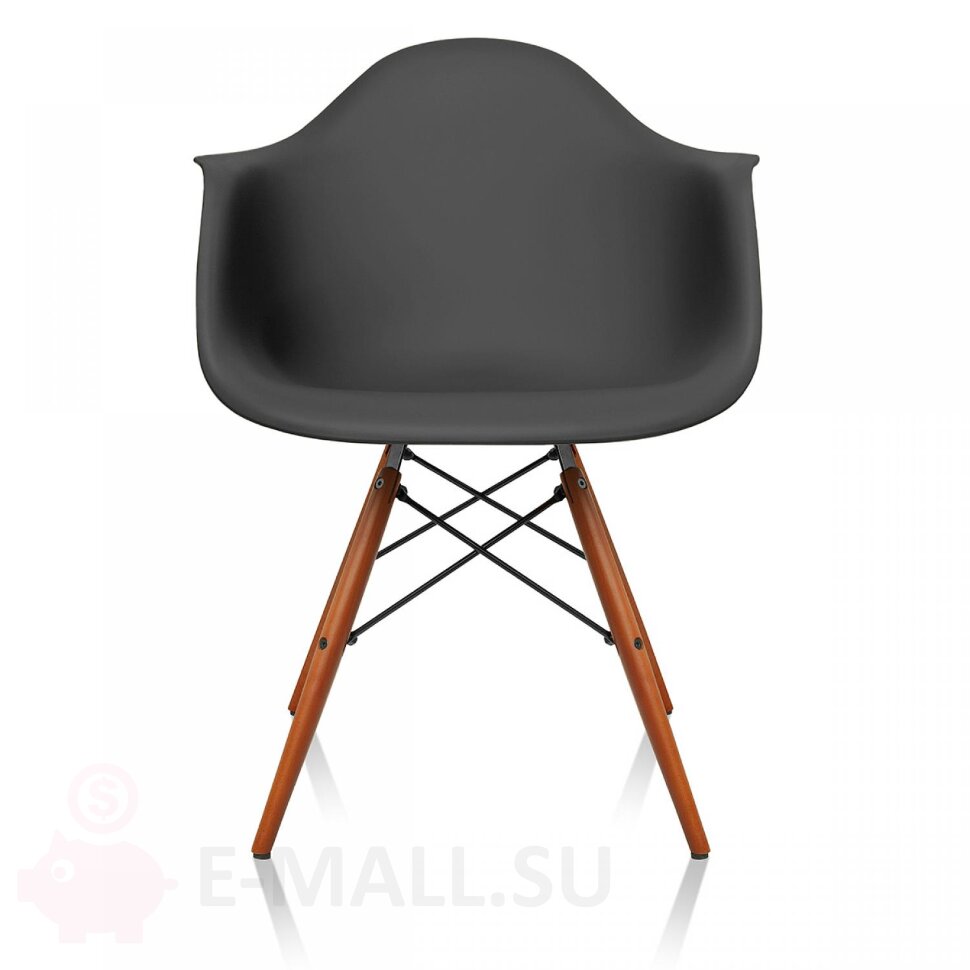 Пластиковые стулья DAW, дизайн Чарльза и Рэй Эймс Eames, ножки темные, серый