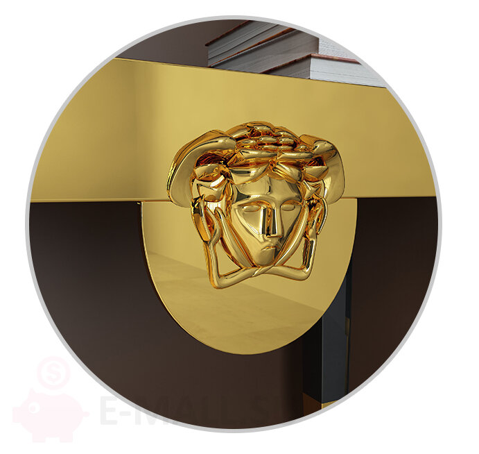 Консоль из нержавеющей стали покрытой золотом с мраморной столешницей в стиле Versace