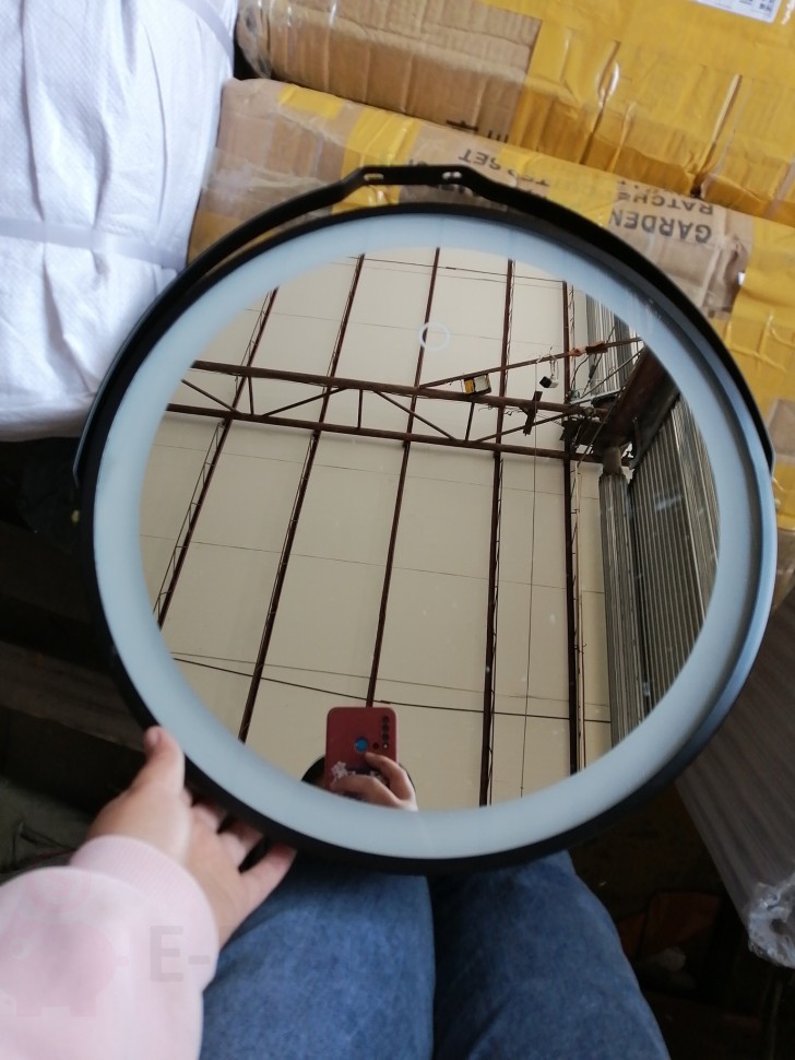 Туалетный столик 50 см с тумбой, зеркалом и пуфиком, со стеклянной столешницей