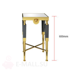 Стойка для цветов из нержавеющей стали покрытой золотом в стиле Versace, белый, стекло, L60 W35 H35 cm
