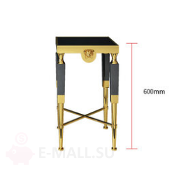Стойка для цветов из нержавеющей стали покрытой золотом в стиле Versace, черный, стекло, L60 W35 H35 cm
