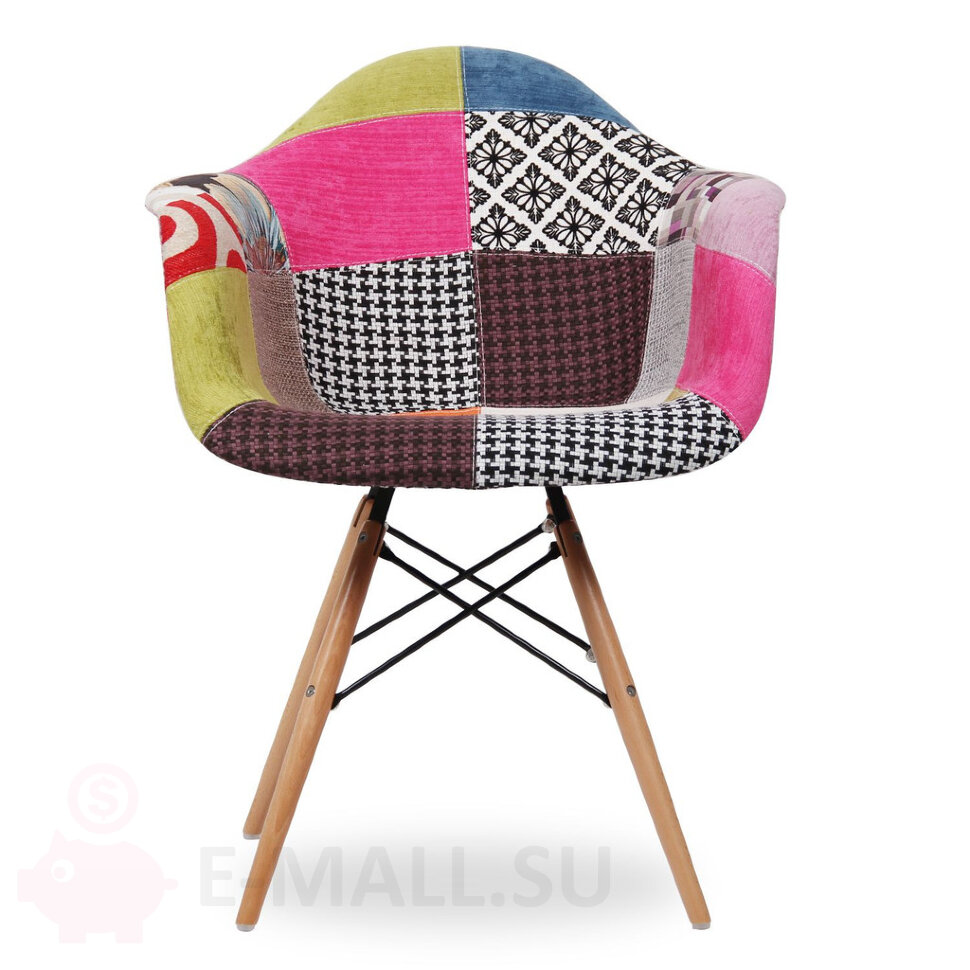 Пластиковые стулья DAWFULL PATCHWORK, дизайн Чарльза и Рэй Эймс Eames, Цвет Рис. 3 ткань