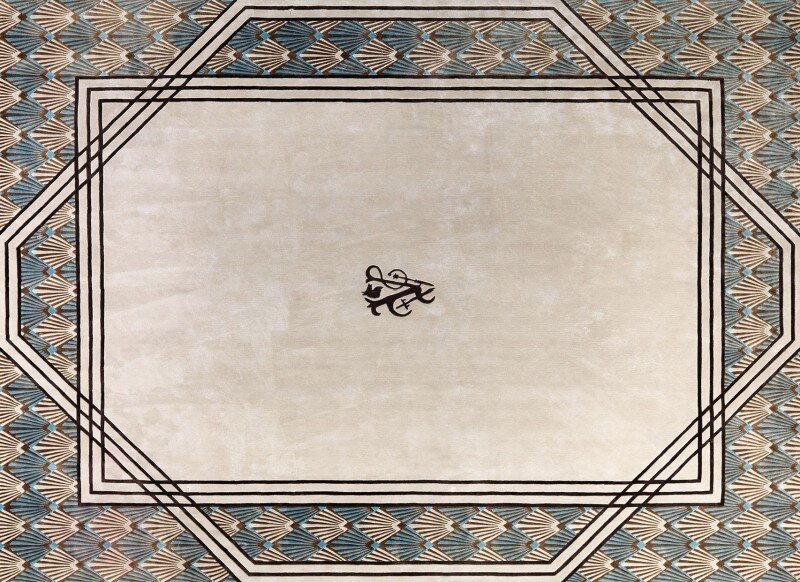 Ковер из акриловой шерсти и вискозы с рисунком в стиле Visionnaire Arabel, Размеры 1700*2400 мм