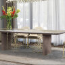 Итальянский прямоугольный обеденный стол  постмодерн, мраморная столешница и кресло на заказ LONGHI