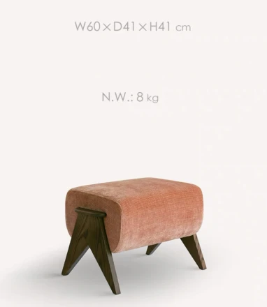 Poulaud Банкетка из ткани и дерева в современном минимализме