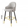 Барный стул мягкий 65 см на ножках с металлическими наконечниками в итальянском стиле