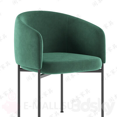 Стул обеденный в стиле Adea Bonnet Dining chair, Велюр, зеленый