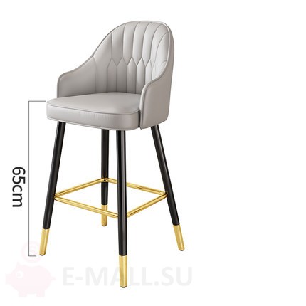 Барный стул мягкий 75 см на ножках с металлическими наконечниками в итальянском стиле