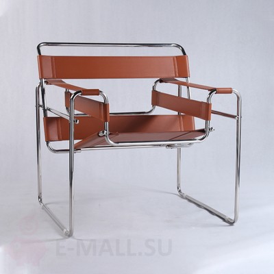 Кресло для отдыха в стиле Wassily Chair by Marcel Breuer, коричневый цвет