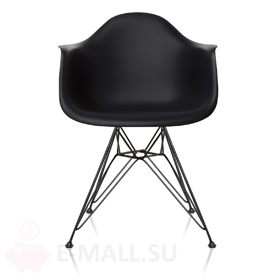 Пластиковые стулья DAR, дизайн Чарльза и Рэй Эймс Eames, ножки черные, черный