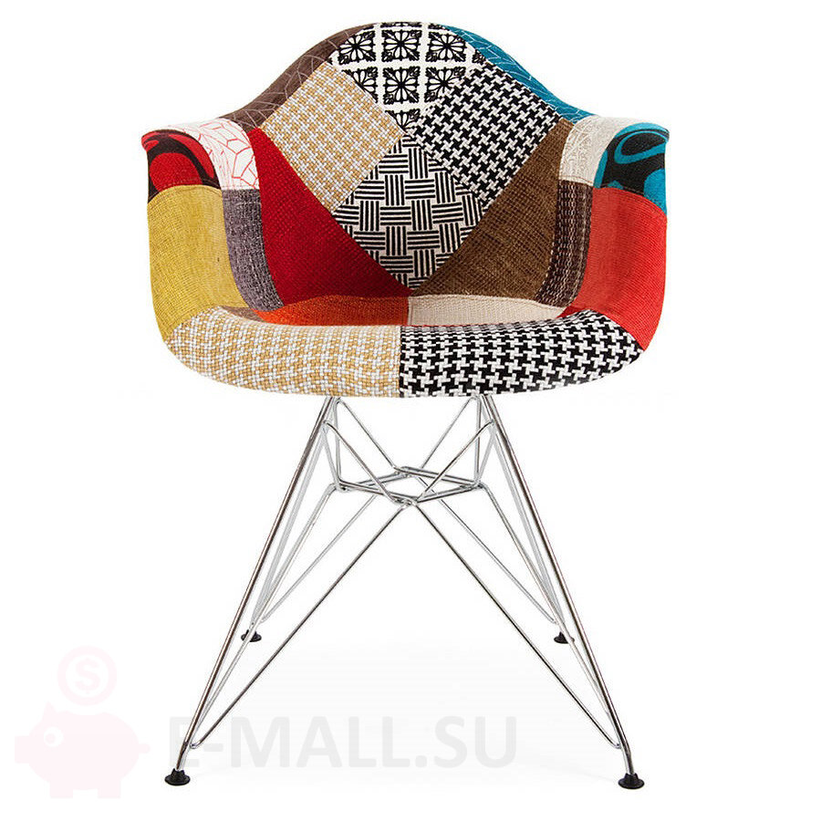 Пластиковые стулья DAR PATCHWORK, дизайн Чарльза и Рэй Эймс Eames, Цвет Рис. 1 ткань