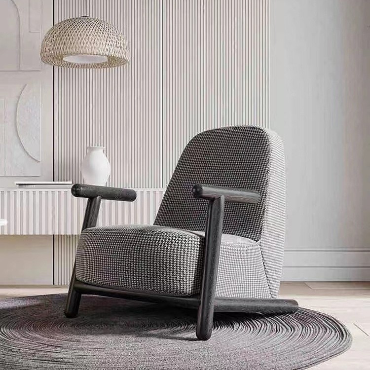 Кресло для отдыха BOLD Armchair, ломаная клетка, лён