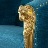 Диван в американском стиле Rams Head Chrome Gold Arms Sofa