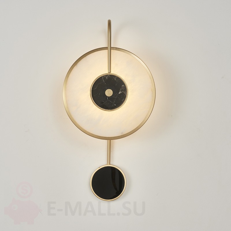 Современный настенный светильник из меди и мрамора в японском стиле, железо окрашенное + мрамор