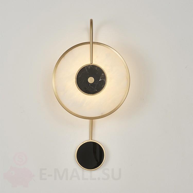 Современный настенный светильник из меди и мрамора в японском стиле