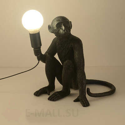 Настольный светильник в виде обезьянки Seletti Monkey Lamp Table, черный