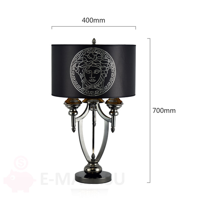 Лампа настольная прикроватная металл стекло в стиле Versace