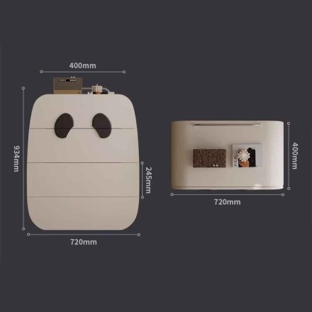 Дизайнерский деревянный комод Panda Drawer, белый, 4 выдвижных ящика