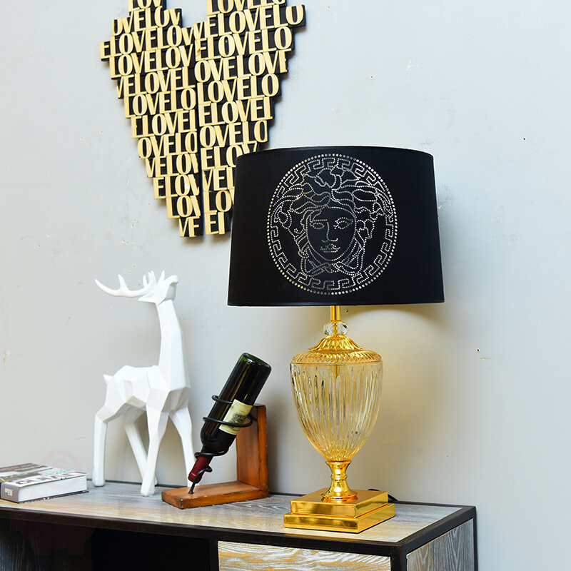 Лампа настольная прикроватная стекло ткань в стиле Versace