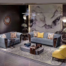 Итальянский диван постмодерн для гостиной в стиле Versace - кожа высшего качества